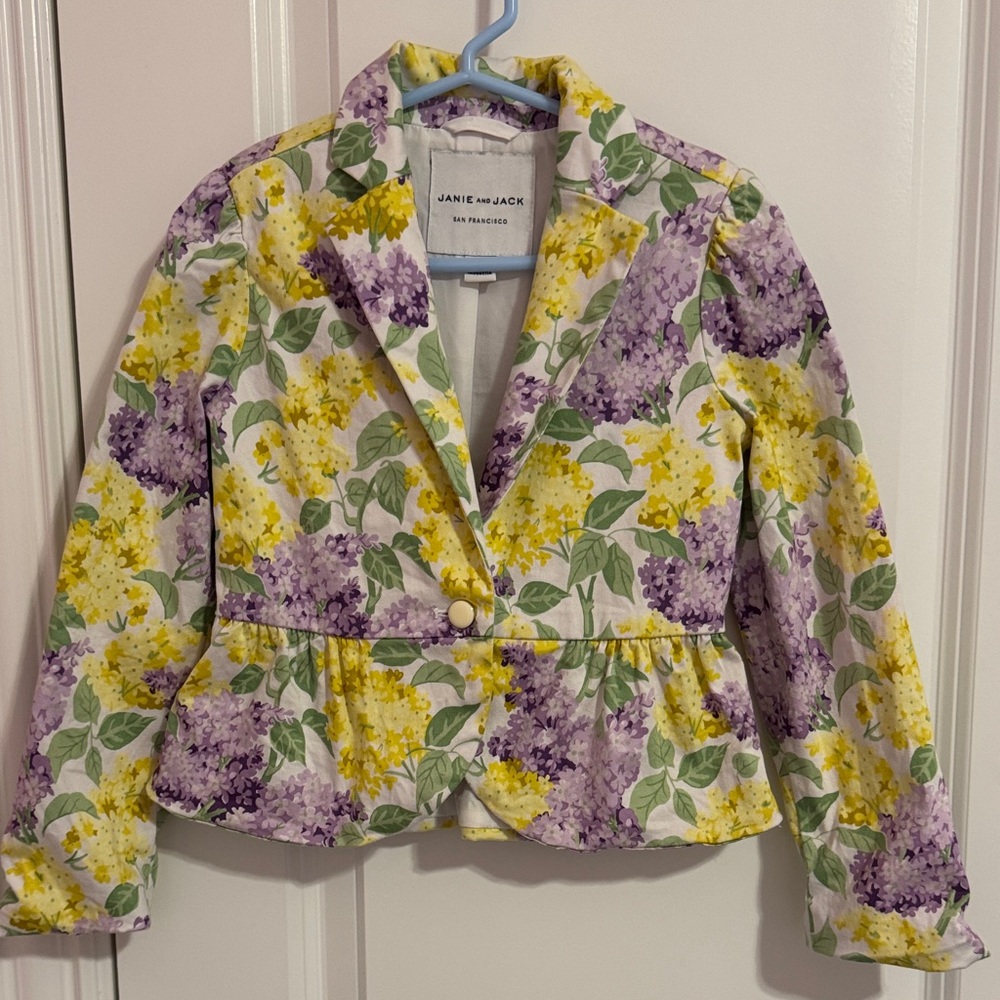 Janie and Jack Yellow and Purple Floral Blazer